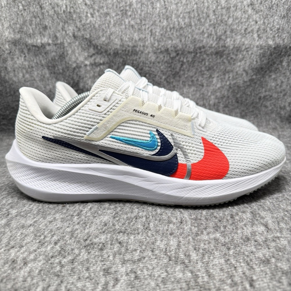 Nike Air Zoom Pegasus 40 Premium Mens Sz 10 White Multi-Color Running FB7179